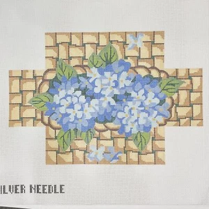 Silver Needle Handpainted Needlepoint Canvas Hydrangea Hydrangeas Brick cover - Picture 1 of 1