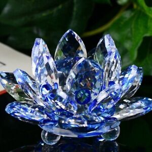 Lotus Flower Crafts Glass Ornaments New Home Wedding Party Decor Gifts Statues