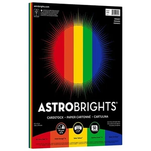 Astrobrights Colored Cardstock Paper 8.5" x 11" Assorted Colors, 50 Sheets/Pack - Picture 1 of 5