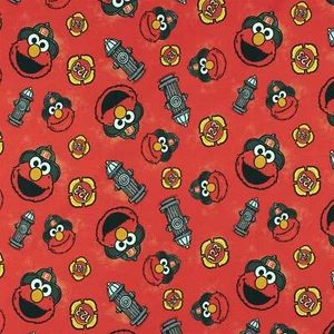 Jersey Stoff Sesamstraße, Elmo, rot (Meterware ab 0,50m) - Bild 1 von 5