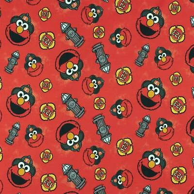 Jersey Stoff Sesamstraße, Elmo, rot (Meterware ab 0,50m) - Bild 1 von 4