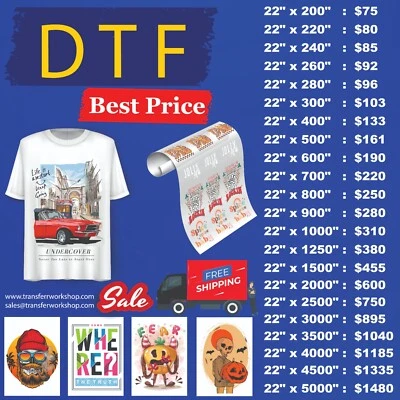 Custom DTF Gang Sheet Direct to Film Transfer, Personalized Wholesale Full Color - Image 1 of 4
