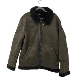 Truth by Republic Jacket Mens Size XL Brown Camo Faux Fur Faux Leather Full Zip - Picture 1 of 9