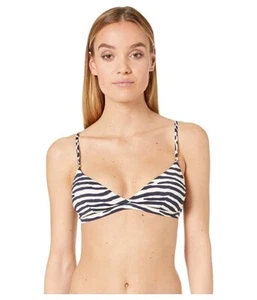 Stella McCartney L37341 Womens Blue/Cream Timeless Triangle Bikini Top Size M - Picture 1 of 3