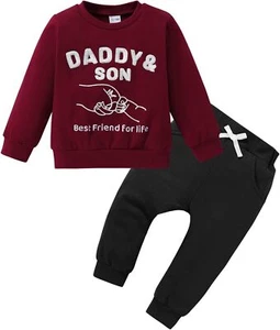CARETOO Toddler Boys 2 Pieces Long Sleeve Sets Tops with Pants Outfits - Picture 1 of 16