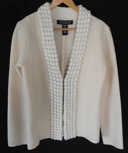 Nuevo Diálogo 100% Lana Suéter Chaqueta/Cardigan Marfil Corte Ajustado Talla XS/S - Imagen 1 de 6