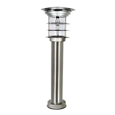 GAMA SONIC Stainless Steel Bollard Solar Lamp w/EZ Anchor 214801