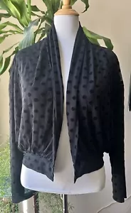 Anthropologie Short Open Tule Dotted Cardigan Black Size M - Picture 1 of 6
