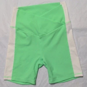 Pantalones Cortos de Motociclista Wilo The Label Verde Blanco Acanalado Cintura Cruzada Nuevos sin Etiquetas Talla Mediana - Imagen 1 de 7
