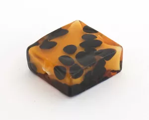 ONE GENUINE MURANO HAND-MADE SQUARE GLASS BEAD, PERSONALLY SELECTED, 20 X 20 MM - Picture 1 of 2