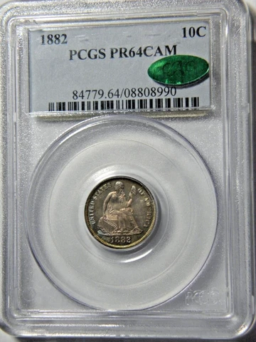 1882 LIBERTY SEATED 10c PCGS PR64CAM CAC EXCELLENT SURFACES Cover