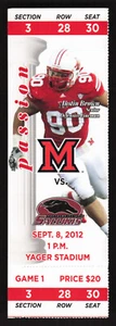 2012 Miami Ohio Redhawks Vs Southern Illinois Salukis Football Ticket - Picture 1 of 2