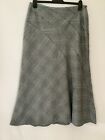 Per Una Winter Check Midi Skirt Size 14 R Wool Blend A Line