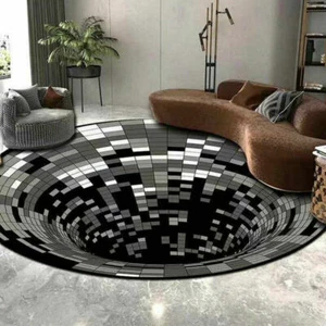 3D Swirl Print Optical Illusion Area Rug Carpet Floor Pad Doormat Home Decor - Picture 1 of 12