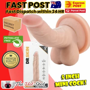 Dr. Skin Mini Cock 4 & 5 Inch Small Pegging Strap On Dildo Dong Beginner Suction - Picture 1 of 13