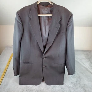 Perry Ellis Sport Coat Mens Sz 42 Gray Thin Blue Stripes Jacket Blazer 100% Wool - Picture 1 of 10