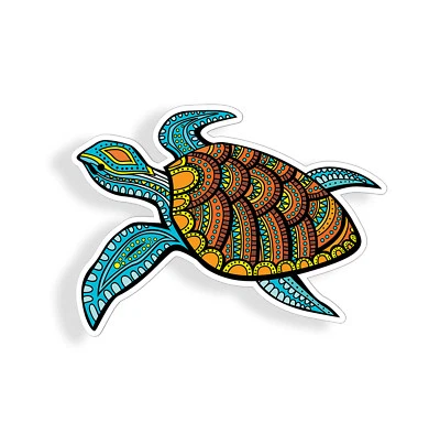 REAL STICKY Turtle Sticker Sea Beach Ocean Cup Car Cooler Laptop Vehicle Window Bumper Decal