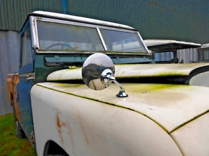 Land Rover Series 1 2 Stainless Wing Mirrors Convex Glass Pair 279880 262658 - Picture 1 of 2