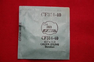 Orologio Vintage G-S Acrilico Cristallo GRUEN 275/945 13,7 x11,8 mm CF314-40 NOS - Foto 1 di 1