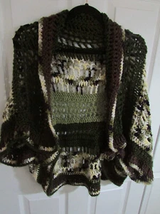 Handmade Crochet Shrug Large, Shawl Collar, *Warm and Cozy* Fits all sizes! - Picture 1 of 6