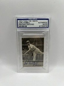 Carl Hubbell Signed 1972 TCMA The 1930’s Card PSA/DNA Auto
