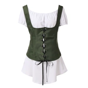 Renaissance Women's Blouse Victorian Shirt Bodice Suit Medieval Pirate Tops - Picture 1 of 8