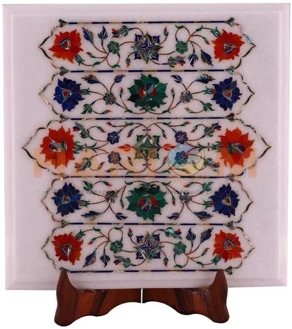 14"x12" Marble Center Top Coffee Table Precious Floral Inlay Art Home Decor W540 Cover
