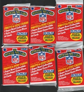 Juego profesional de fútbol americano 1989 (6) paquetes de cera NFL SER. 1 SELLADO BARRY DEION AIKMAN THURMAN - Imagen 1 de 3