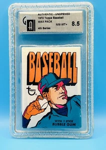 1972 Topps Baseball Series 4 Wax Pack GAI 8.5 NM-MT+ Possible Fisk RC or Ryan - Picture 1 of 2