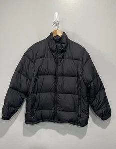 Land’s End black puffer coat jacket size Large 14-16 nylon shell - Picture 1 of 16