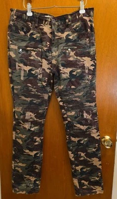 Evolution in Design Purple Green Camo Pants Men’s 36x31  Distressed Streetwear - Image 1 of 4