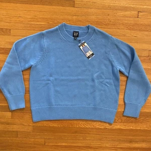 GAP Rundhalsausschnitt Pullover Damen Large blau 100 % Baumwolle Strickpullover Neu mit Etikett Grottenblau - Bild 1 von 10
