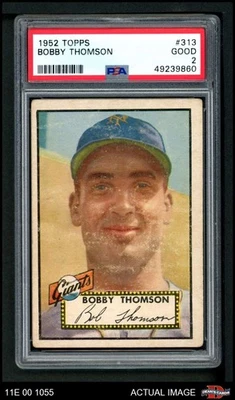 1952 Topps #313 Bobby Thomson Giants doble impresión PSA 2 - bueno Foto 1 de 2