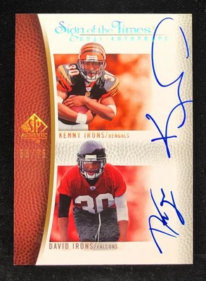 Kenny Irons David Irons 2007 SP Authentic Sign of the Times Duals II /75 Auto - Image 1 of 2