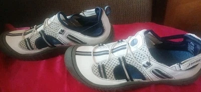 J SPORT Bleeker WATER READY SHOES SZ 6.5  M White Blue + Gray Trim - Image 1 of 4