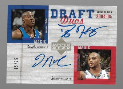 2004-05 Upper Deck Draft Duos Dwight Howard & Jameer Nelson Rookie Auto #15/25 Foto 1 de 2