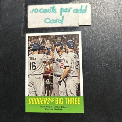 B40a #412 Clayton Kershaw Matt Kemp 2013 Topps Heritage Andre Ethier Dodgers - Image 1 of 2