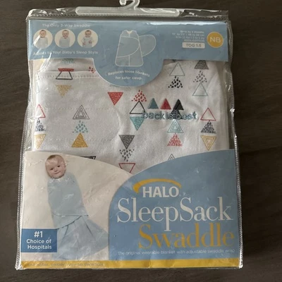 HALO Saco de Dormir Envoltura Nacimiento a 3 Meses Algodón Ajustable Multicolor Triángulos Foto 1 de 4