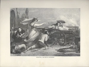 Lithographie Exlibris von Selmer Hess 1892 - AUGUSTINA, DIE MAGD VON SARAGOSSA - Bild 1 von 7