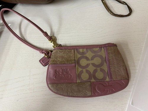 Bracciale Coach Patchwork Viola Rosa Firmato Pelle