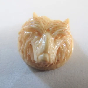 MS Artisan geschnitzter Kuhknochen Wolfsgesicht Cabochon Tee 13 mm ohne Loch Bali Fair Trade - Bild 1 von 3