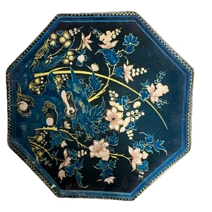 Signed VTG JOHN DERIAN Floral Octagonal Moody Botanical Glass Plate 5.25” - Picture 1 of 11