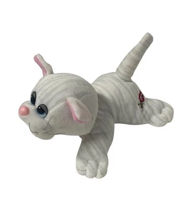 Pound Purries Plush Mini White Cat Gray stripes Tonka Pound Puppies 8" - Image 1 of 4
