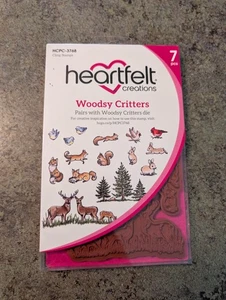 NEW Heartfelt Creations Cling Stamps 7pc WOODSY CRITTERS HCPC-3768 - Picture 1 of 4