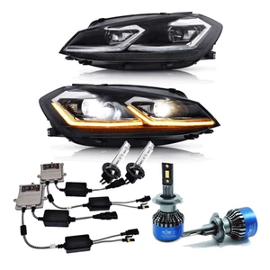 FARI PER GOLF 7.5 MK7.5 XENON E LED FRECCIA DINAMICA BLACK EDITION - Picture 1 of 11