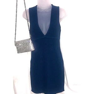 NWT House of Harlow Teal Blue Ribbed Knit Mini Sweater Dress size small - Picture 1 of 7