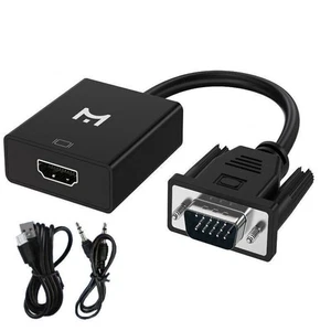 VGA Male to HDMI Female 1080P Output HDTV Audio Video Cable Converter Adapter - Picture 1 of 1