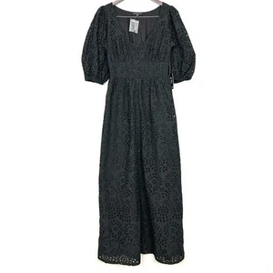 Boston Proper Maxikleid mit Ösenspitze Damengröße 4 verdeckte Knöpfe Puffärmel " - Bild 1 von 11