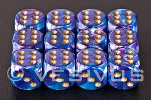 DICE Chessex Lustrous PURPLE 12d6 d6 Block Set Shiny Oil Oily Dark Drow 27697 - Picture 1 of 1