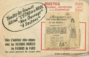 Vintage Une Bata Escote et son Bolero Patrón Costura Francesa G249 Cintura 44 - Imagen 1 de 1